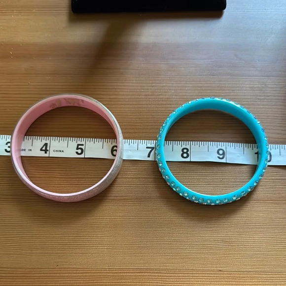 Sparkling Silver and Blue Crystal Bracelets - Picture 2 of 2